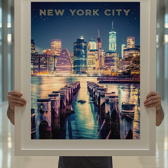 New York City Brooklyn Bridge Park Travel Print - Vacation Art Boutique