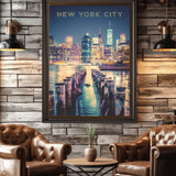 New York City Brooklyn Bridge Park Travel Print - Vacation Art Boutique