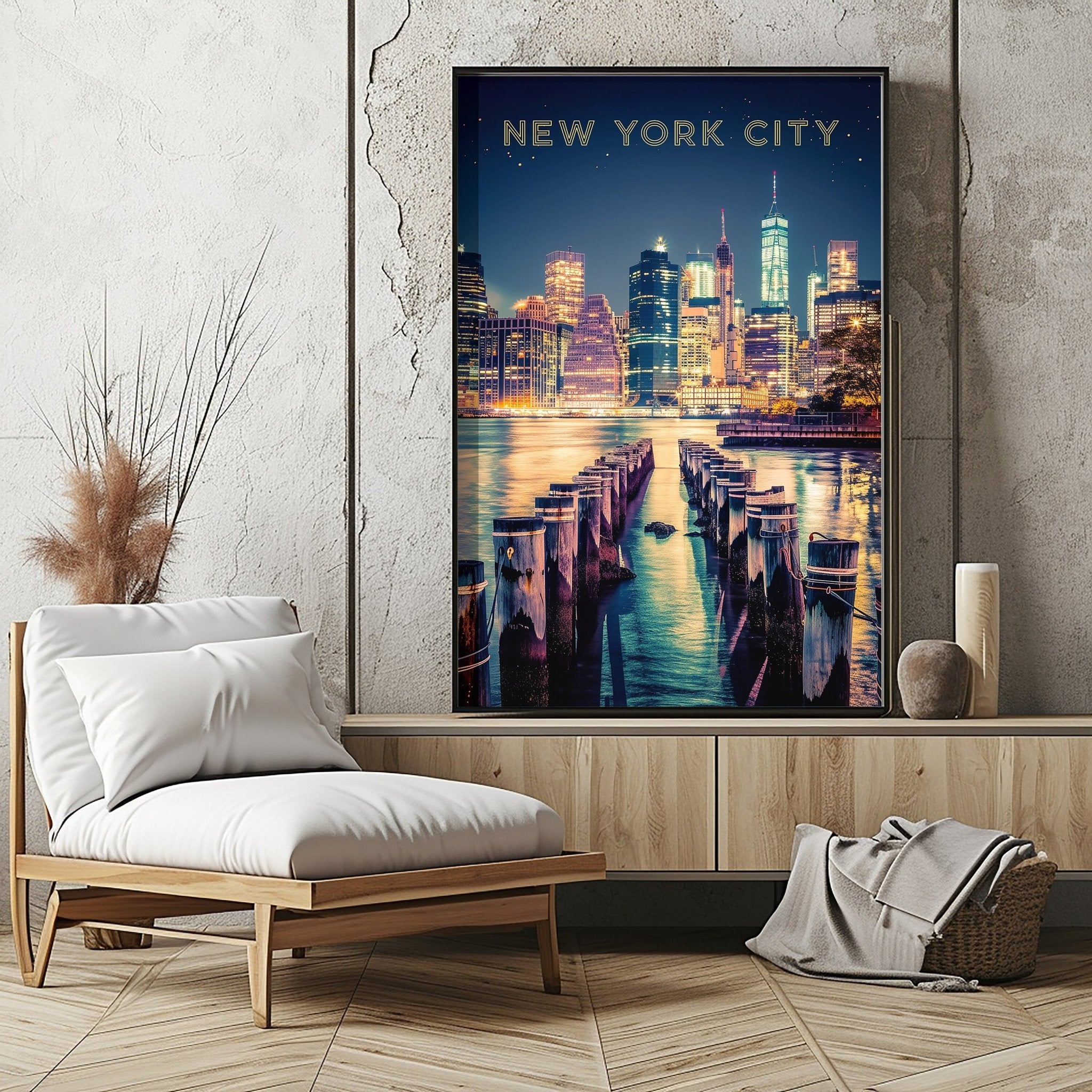 New York City Brooklyn Bridge Park Travel Print - Vacation Art Boutique