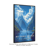 New Zealand Milford Sound Travel Print - Vacation Art Boutique