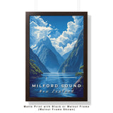 New Zealand Milford Sound Travel Print - Vacation Art Boutique