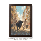 Pamplona Running of the Bulls Travel Print - Vacation Art Boutique