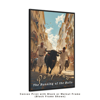 Pamplona Running of the Bulls Travel Print - Vacation Art Boutique