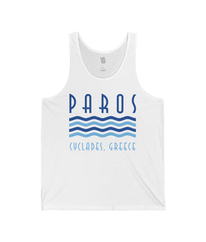 Paros Cyclades, Greece Unisex Jersey Tank - Vacation Art Boutique