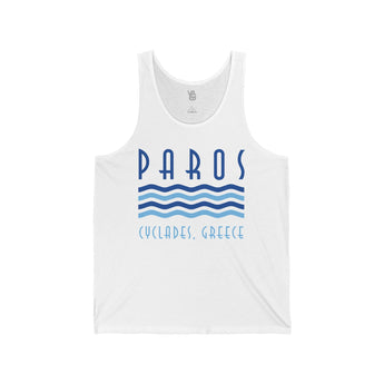 Paros Cyclades, Greece Unisex Jersey Tank - Vacation Art Boutique