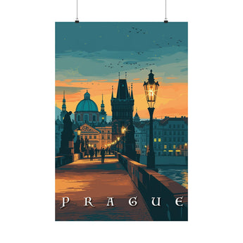 Prague Charles Bridge Travel Print - Vacation Art Boutique