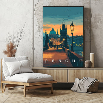 Prague Charles Bridge Travel Print - Vacation Art Boutique