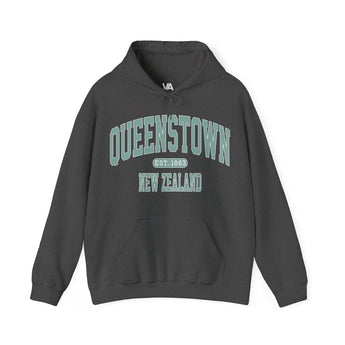 Queenstown, New Zealand Athletic Travel Hoodie - Vacation Art Boutique