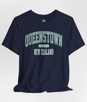 Queenstown, New Zealand Athletic Vacation T-Shirt - Vacation Art Boutique