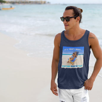 Resting Beach Face Unisex Jersey Tank - Vacation Art Boutique