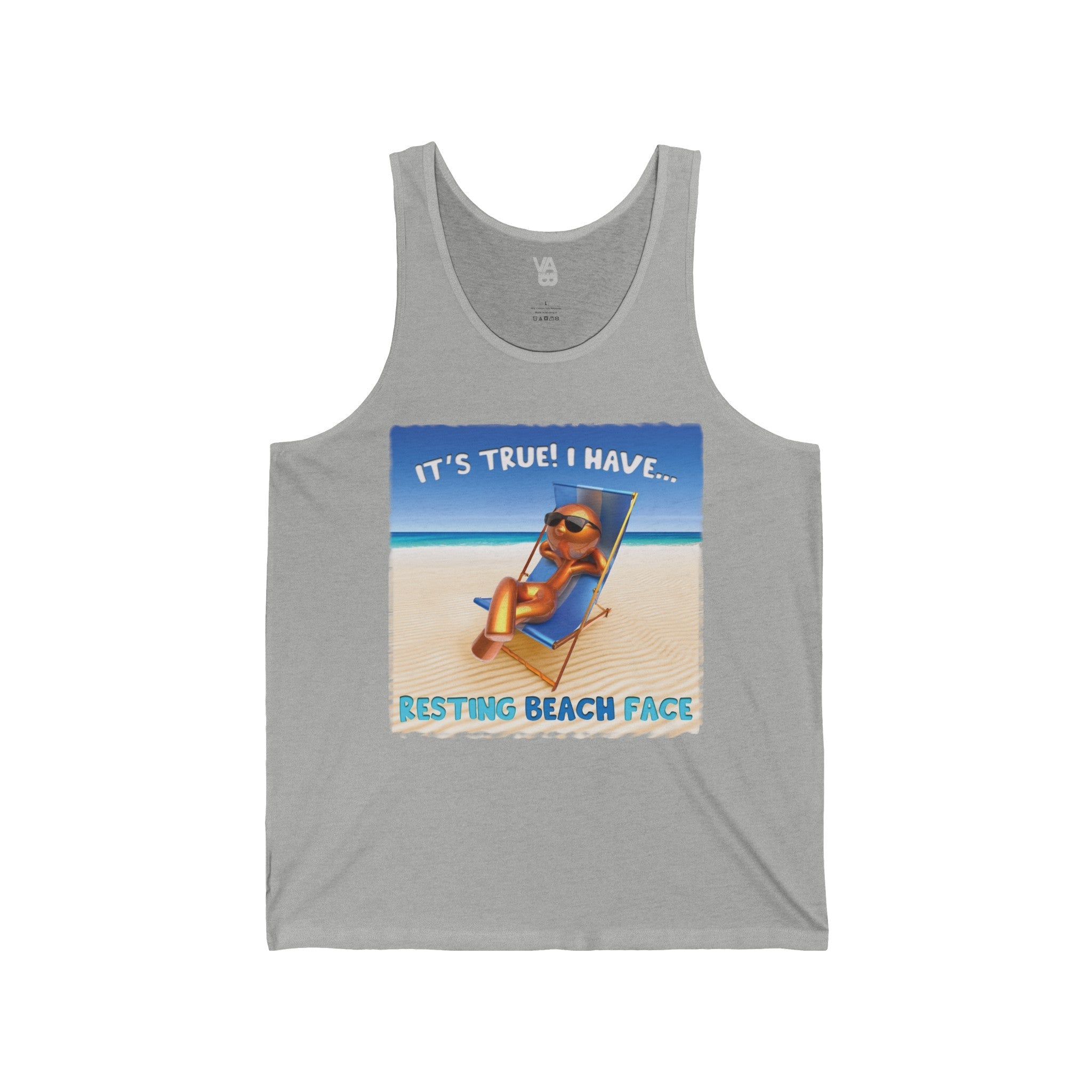 Resting Beach Face Unisex Jersey Tank - Vacation Art Boutique