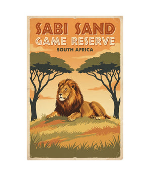 Sabi Sands Lion Travel Wall Art - Vacation Art Boutique