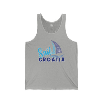 Sail Croatia Unisex Jersey Tank Top - Vacation Art Boutique