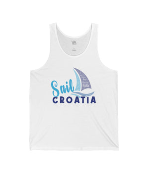 Sail Croatia Unisex Jersey Tank Top - Vacation Art Boutique