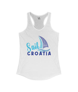 Sail Croatia Women's Racerback Tank - Vacation Art Boutique