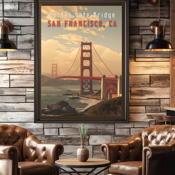 San Francisco Golden Gate Bridge Travel Print - Vacation Art Boutique