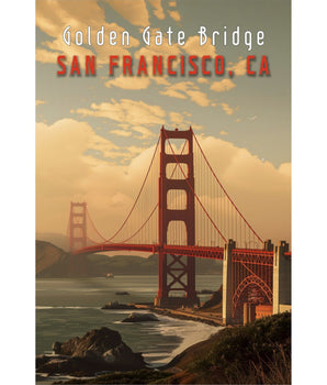 San Francisco Golden Gate Bridge Travel Print - Vacation Art Boutique