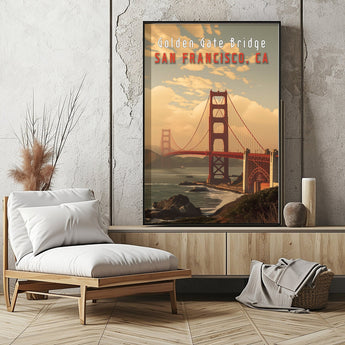 San Francisco Golden Gate Bridge Travel Print - Vacation Art Boutique