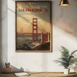 San Francisco Golden Gate Bridge Travel Print - Vacation Art Boutique