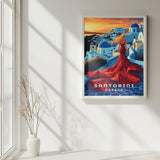 Santorini Oia Sunset Travel Print - Vacation Art Boutique