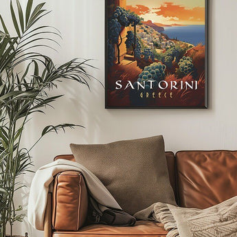 Santorini Vineyard Travel Print - Vacation Art Boutique