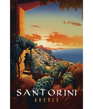 Santorini Vineyard Travel Print - Vacation Art Boutique