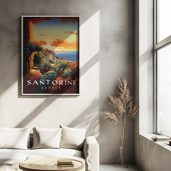 Santorini Vineyard Travel Print - Vacation Art Boutique