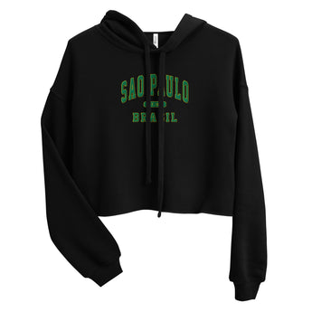 Sao Paolo Women's Crop Hoodie - Vacation Art Boutique