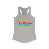 Sorry No Signal Sailing Can't Hear You Women's Racerback Tank - Vacation Art Boutique