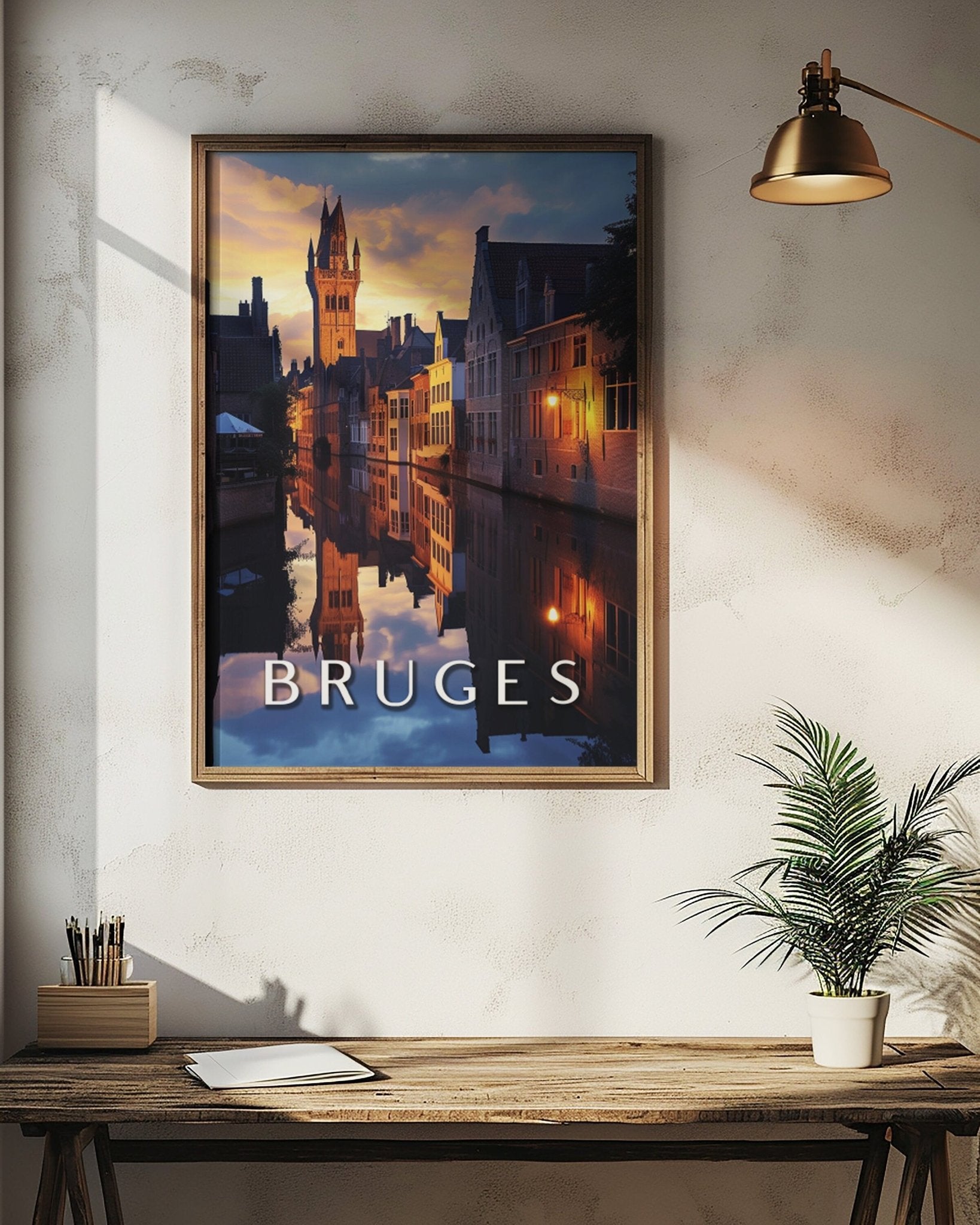 Vintage Bruges Travel Print - Vacation Art Boutique