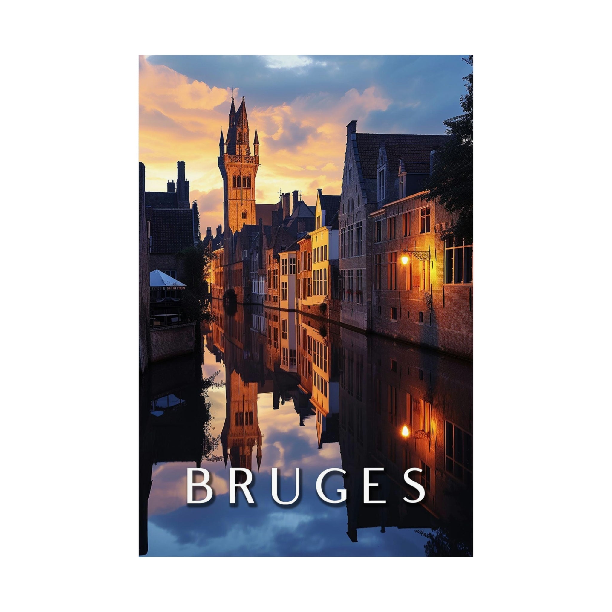 Vintage Bruges Travel Print - Vacation Art Boutique