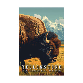 Yellowstone National Park Bison Travel Print - Vacation Art Boutique