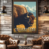 Yellowstone National Park Bison Travel Print - Vacation Art Boutique